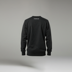Black sweatshirt with 'STYMWEAR' branding on the back against a gray background