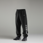 Blackoversized gym joggers front view